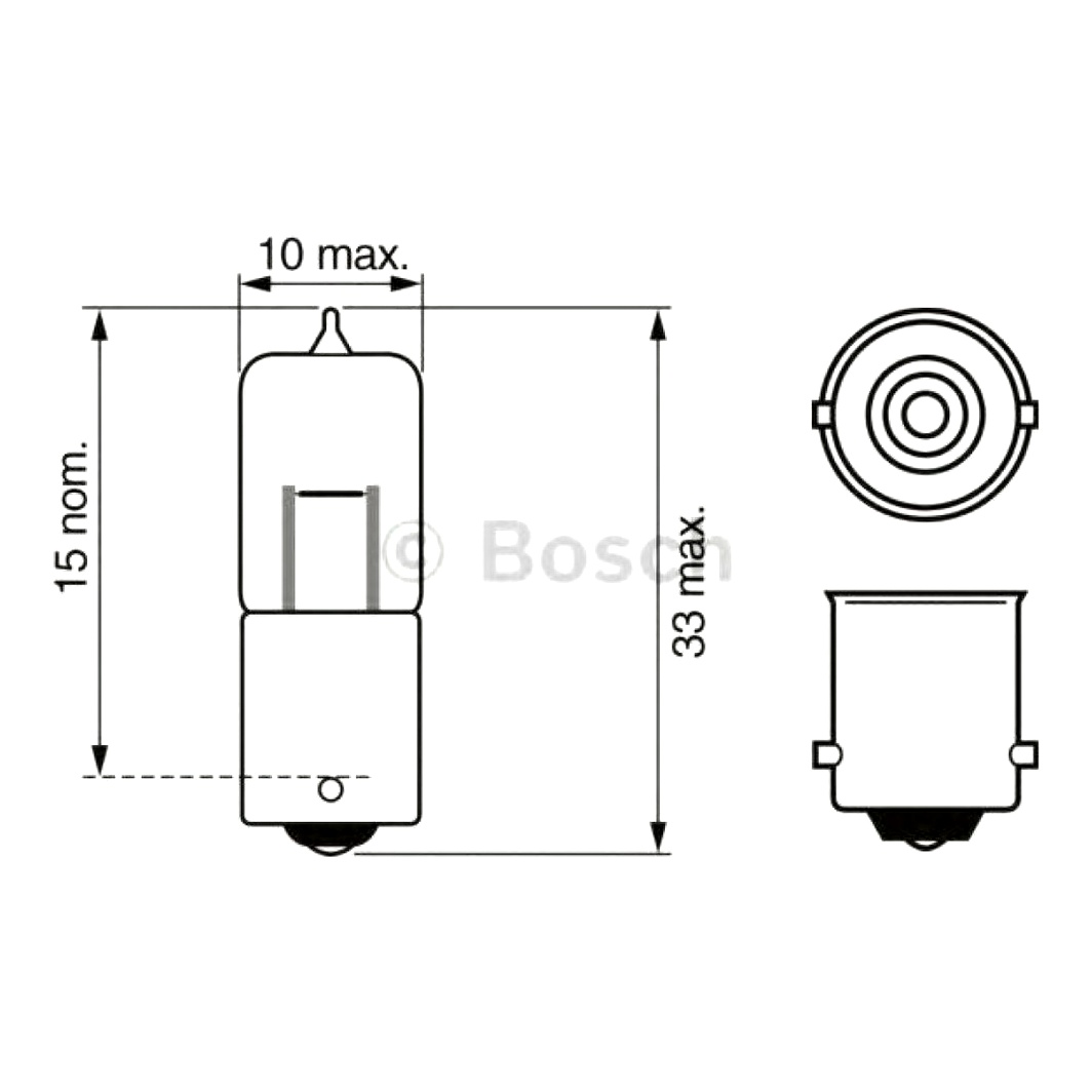 Автолампа галогеновая BOSCH Pure Light H10 BA9s 10W 12V 1987302233 - zapix
