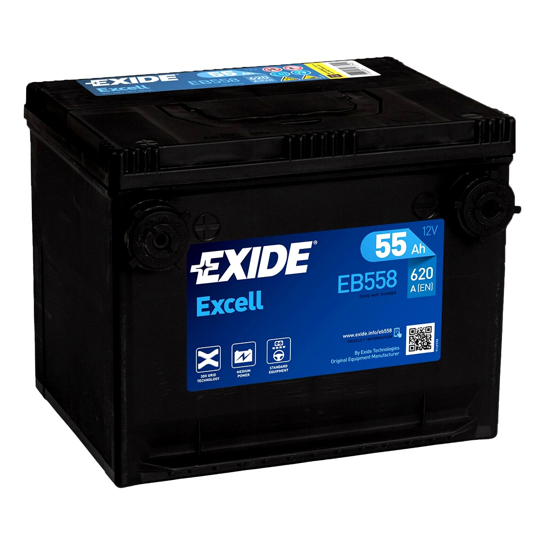 Акумулятор EXIDE Excell 12V 55Ah 620A L+ EB558 - zapix