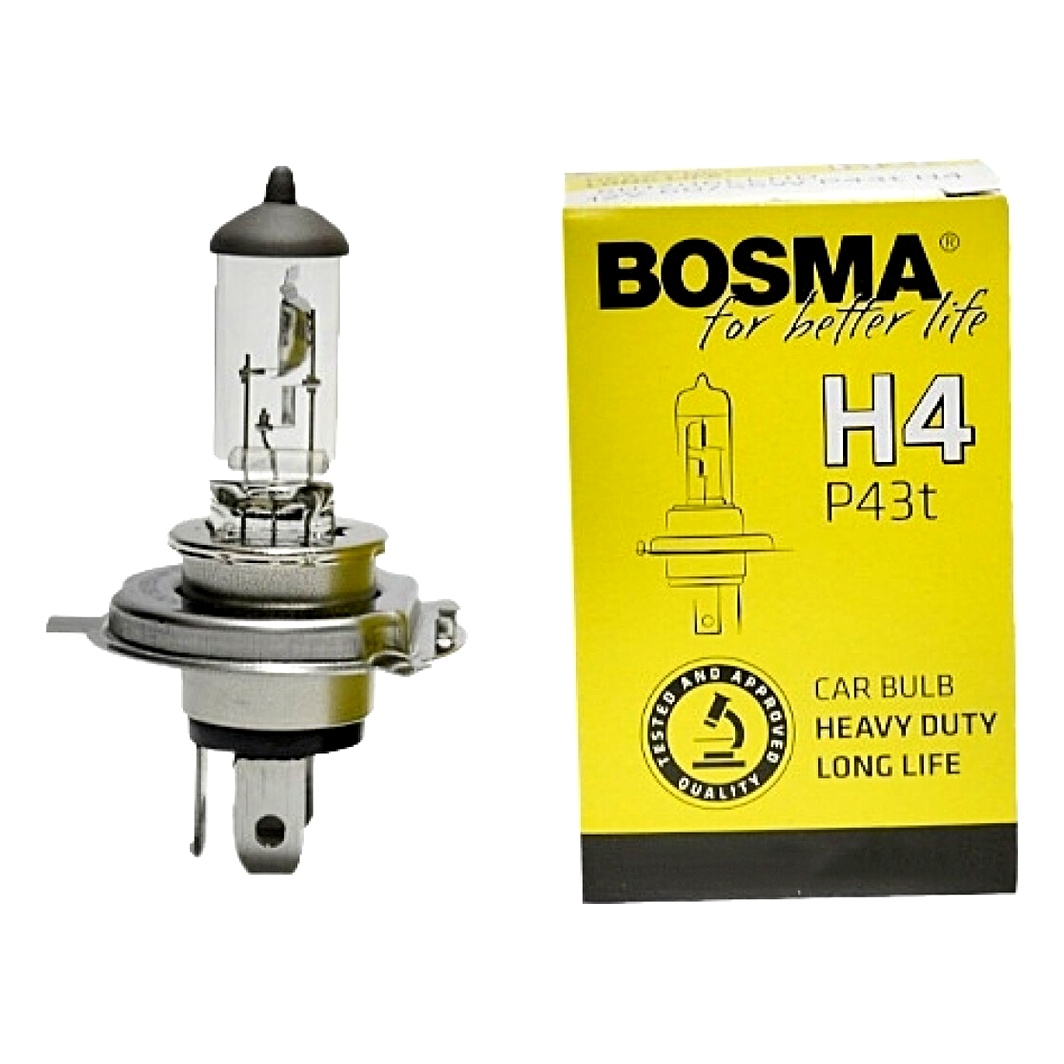 Автолампа галогенова BOSMA Long Life Heavy Duty H4 P43t 55W 12V 6722 - zapix