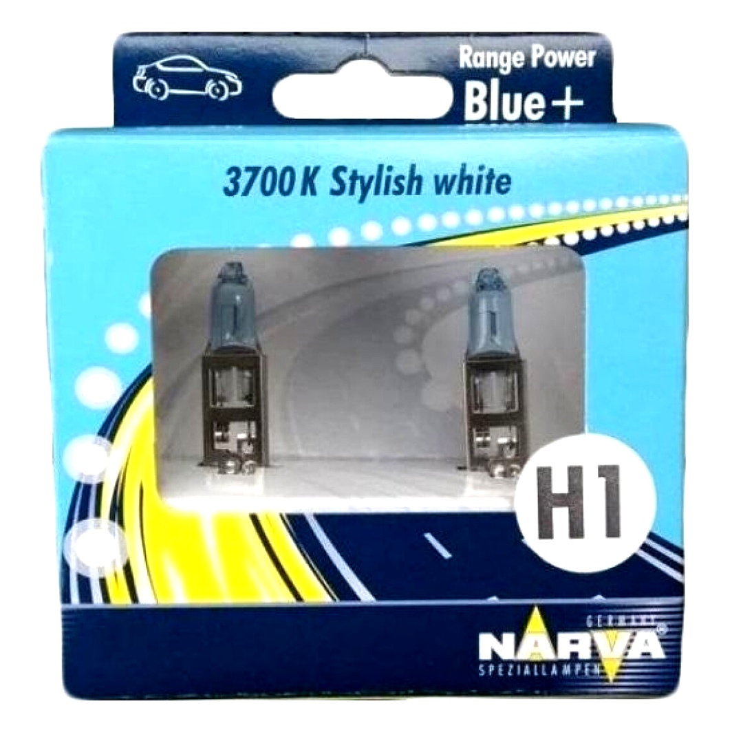 Автолампа накала NARVA H1 P14.5s 55W 12V прозрачно-голубая 48630S2 - zapix