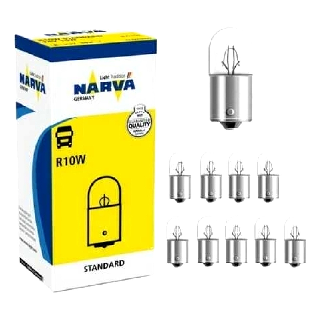 Автолампа розжарювання NARVA Standard R10W BA15s 10W 12V прозора 1731110 - zapix