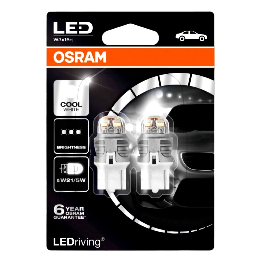 Автолампа LED (светодиодная) OSRAM W21/5W W3x16q 1.5W 12V 7915CW02B - zapix