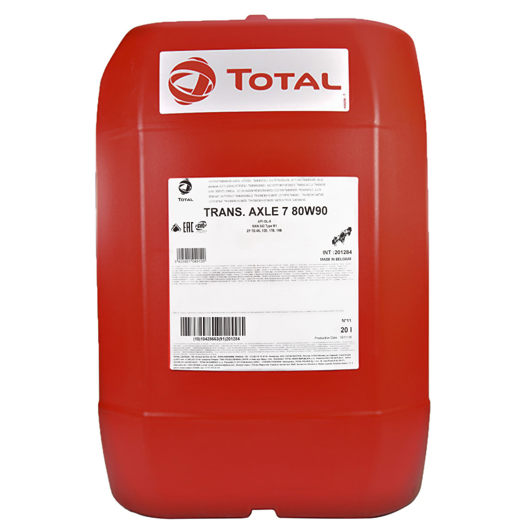 Трансмиссионное масло TOTAL AXLE 7 GL-5 80W-90 20 л TRANSAXLE780W9020L - zapix