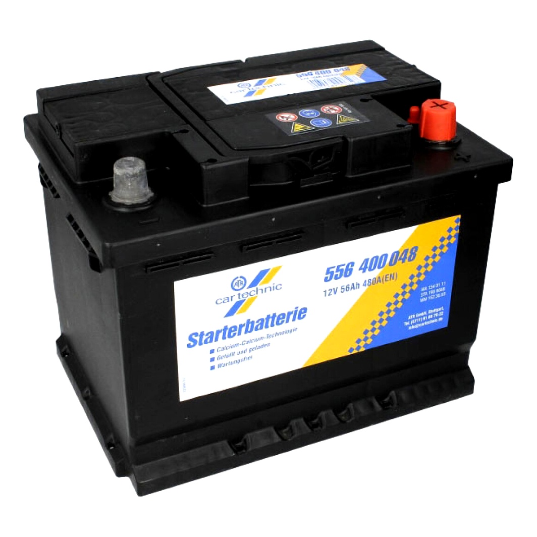 Акумулятор CARTECHNIC Standard 12V 56Ah 480A R+ CART556400048 - zapix