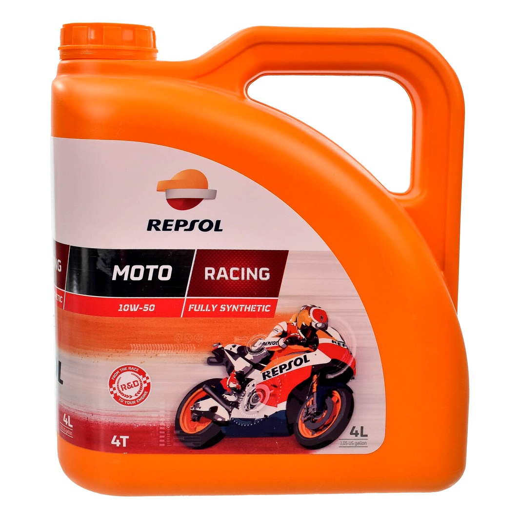Моторное масло REPSOL Moto Racing 4T 10W-50 синтетическое 4 л RP160P54 - zapix