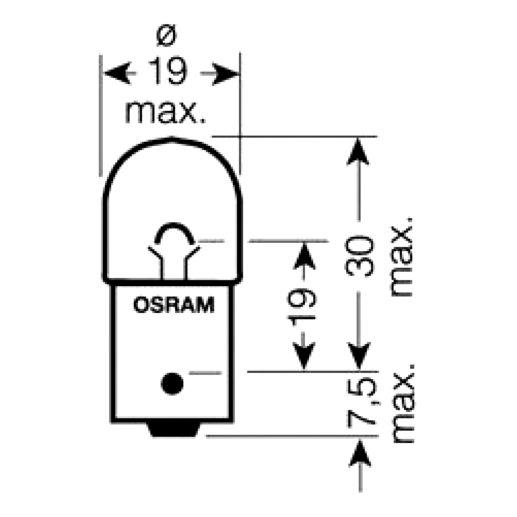 Автолампа розжарювання OSRAM Ultra Life R10W BA15s 10W 12V прозора 5008ULT - zapix