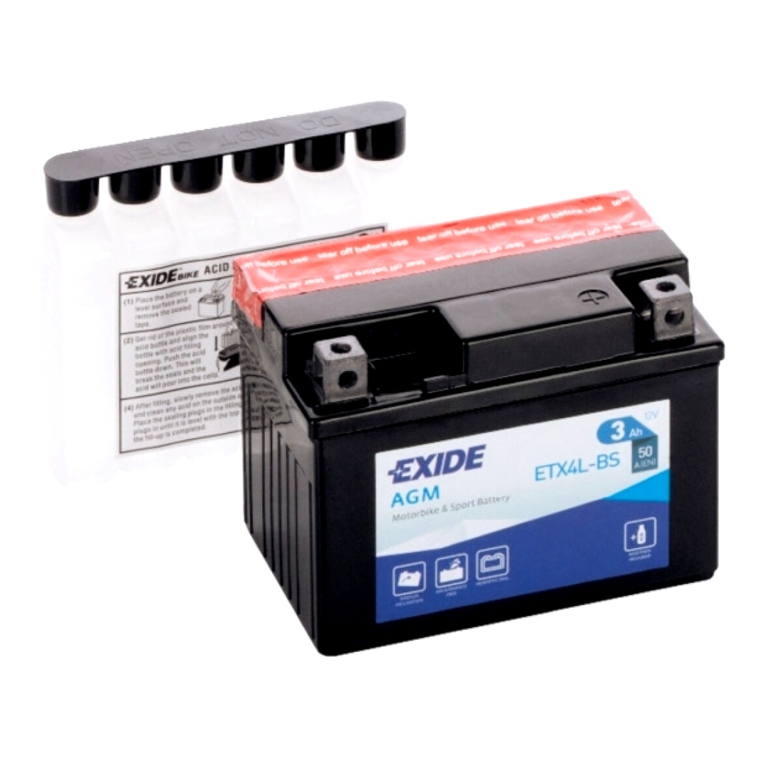 Акумулятор EXIDE AGM 12V 3Ah 50A R+ ETX4LBS - zapix