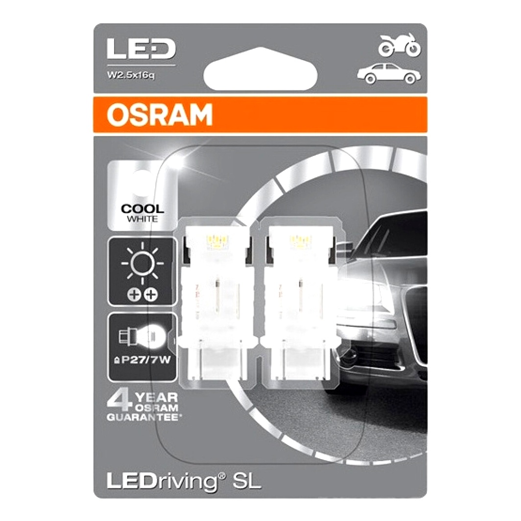 Автолампа LED (светодиодная) OSRAM LEDriving Standard P27/7W W2.5x16q 1.7W 12V 3157DWP02B - zapix