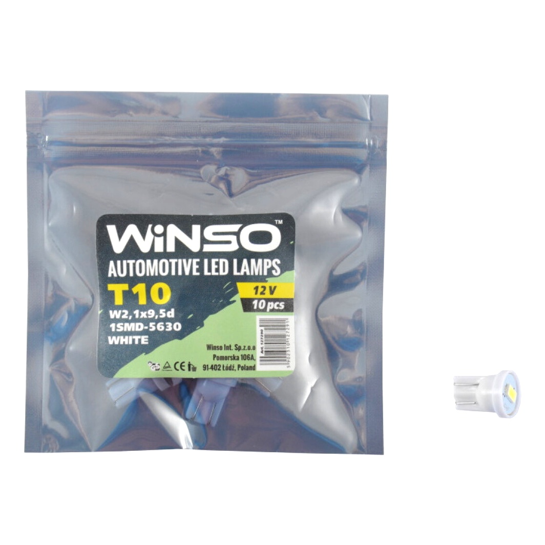 Автолампа LED (светодиодная) WINSO T10 W2.1x9.5d 12V 127290 - zapix