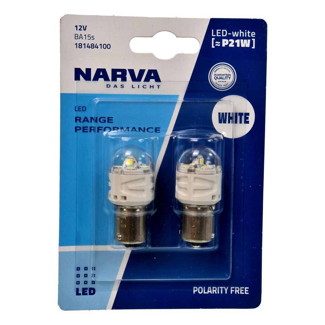 Автолампа LED (светодиодная) NARVA Range Performance LED P21W BA15s 2.2W 12V 181484100 - zapix