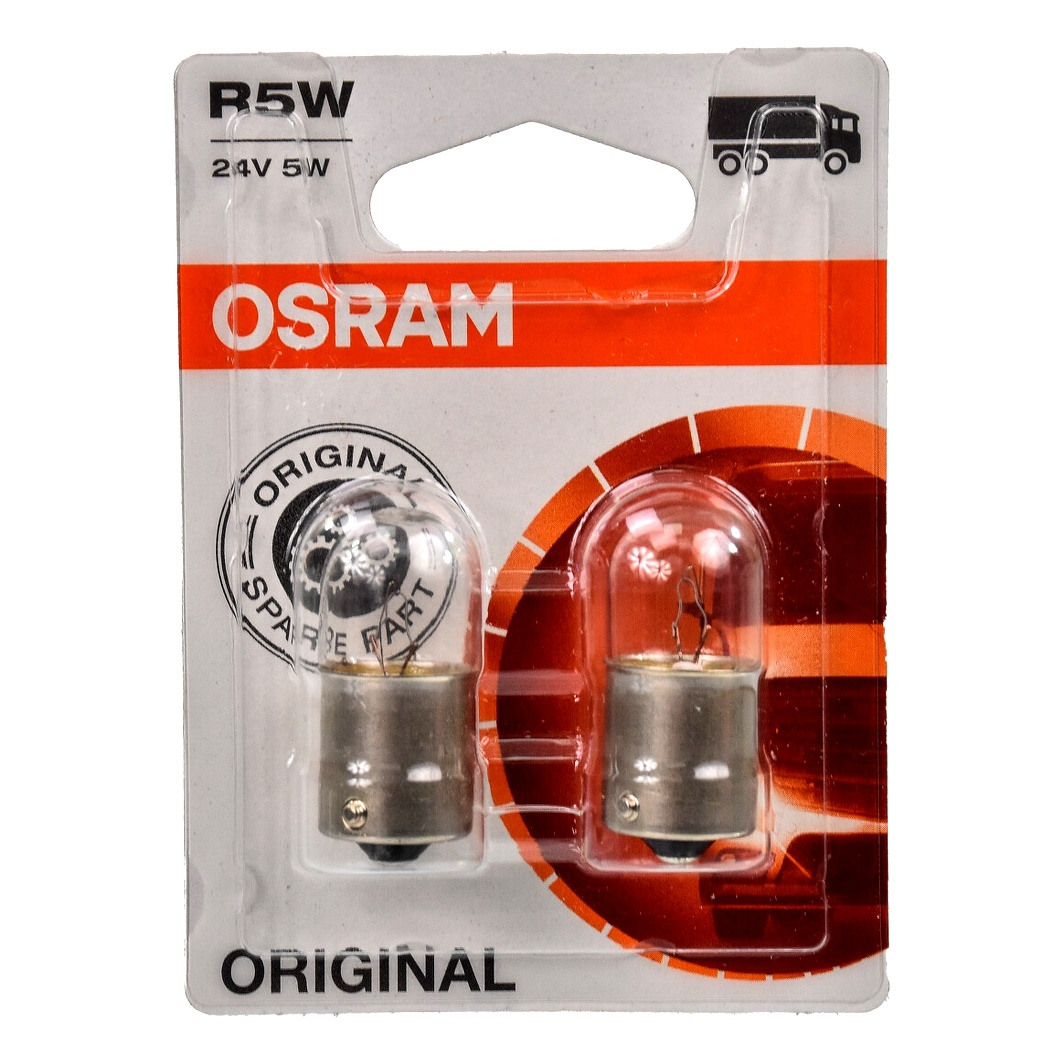 Автолампа розжарювання OSRAM Original R5W BA15s 5W 24V прозора 562702B - zapix