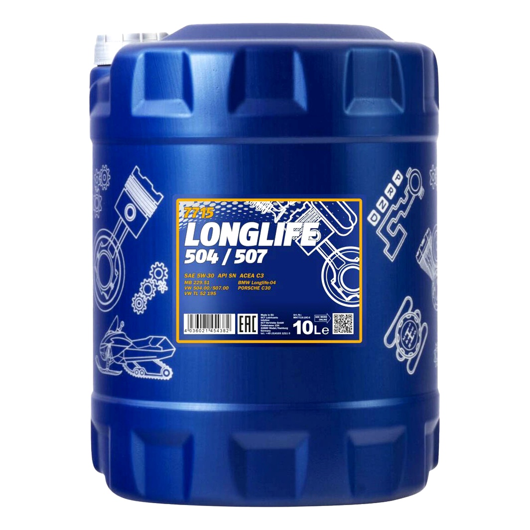 Моторна олива MANNOL Longlife 504/507 5W-30 10 л (MN771510) - zapix