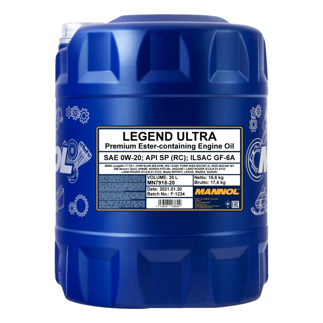 Моторна олива MANNOL Legend Ultra 0W-20 20 л (MN791820) - zapix