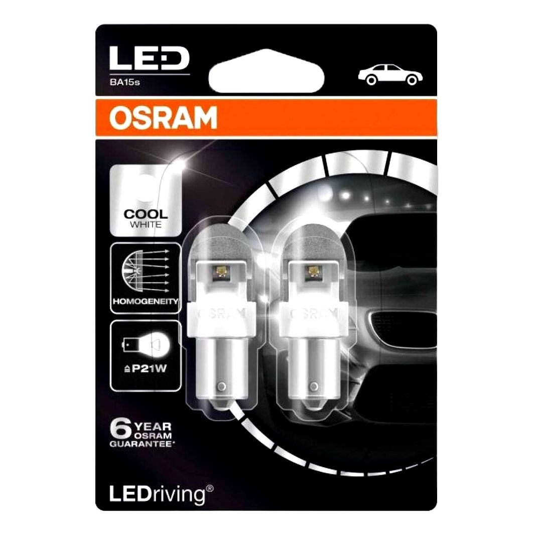 Автолампа LED (світлодіодна) OSRAM P21W BA15s 2W 12V 7556CW02B - zapix