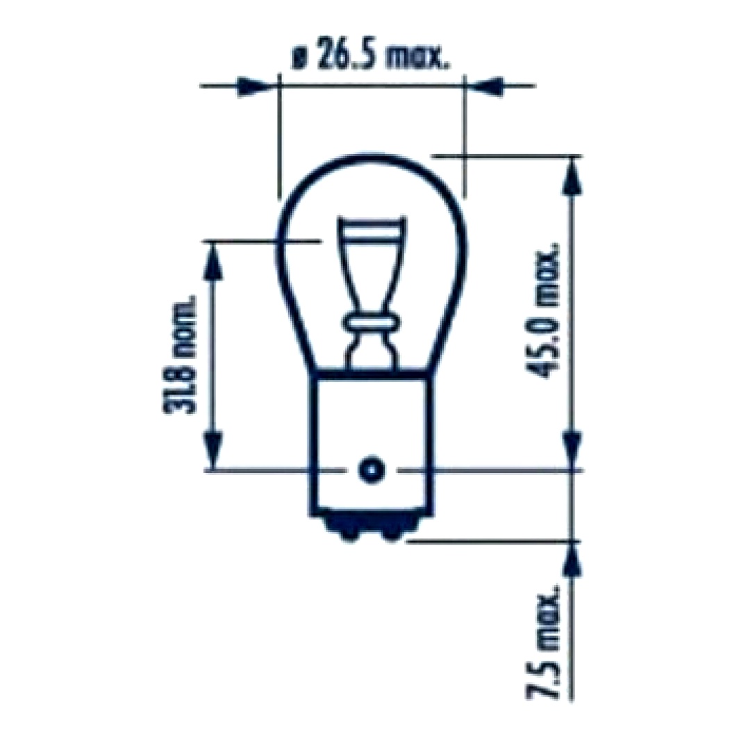Автолампа накала NARVA P21/5W BAY15d 5W 12V прозрачная 17916 - zapix