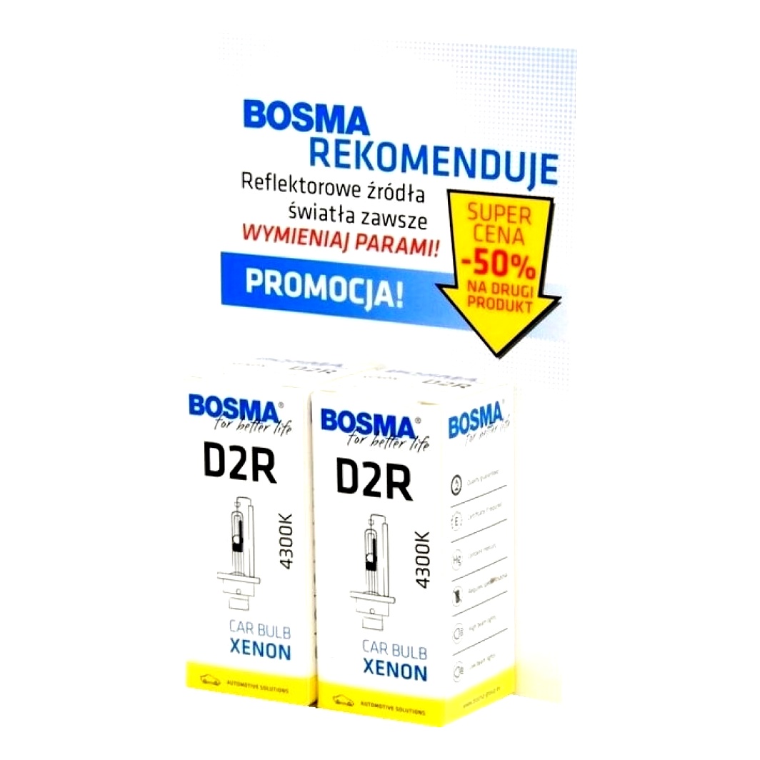Автолампа ксенонова BOSMA D2R P32d-3 35W 85V прозора 6807D - zapix