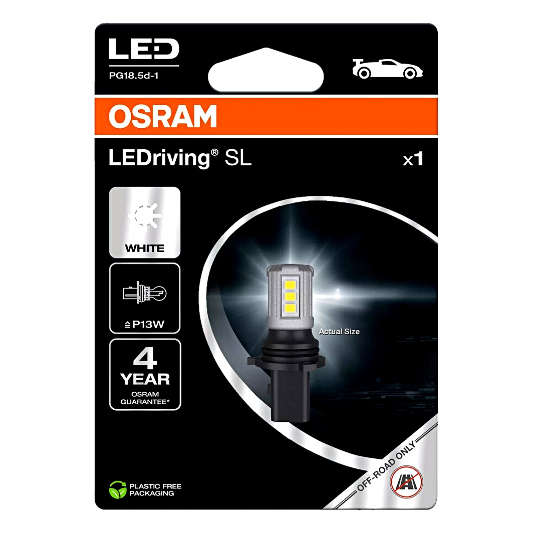 Автолампа LED (світлодіодна) OSRAM LEDriving P13W PG18.5d-1 1W 12V біла 828DWP1BL - zapix
