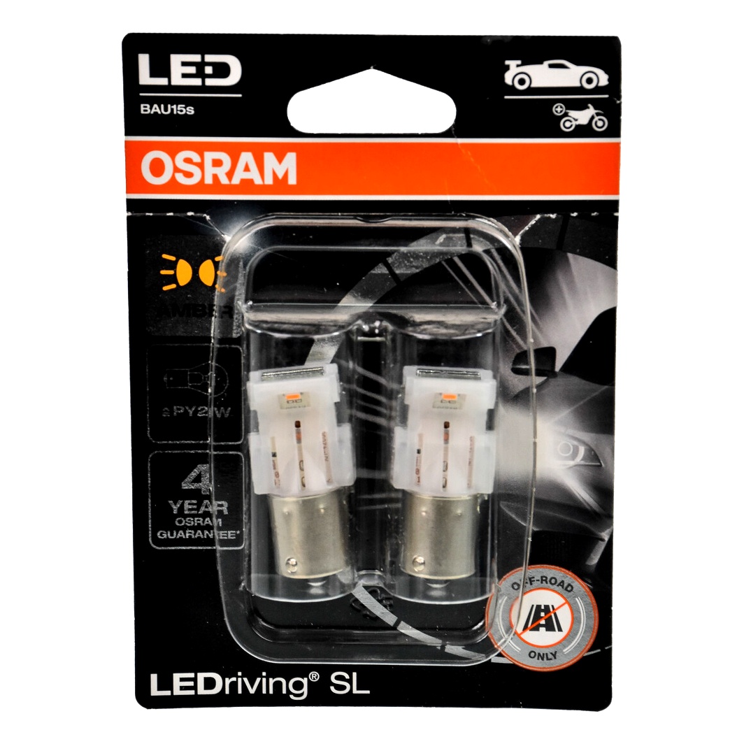 Автолампа LED (світлодіодна) OSRAM PY21W BAU15s 1.3W 12V 7507DYP02B - zapix