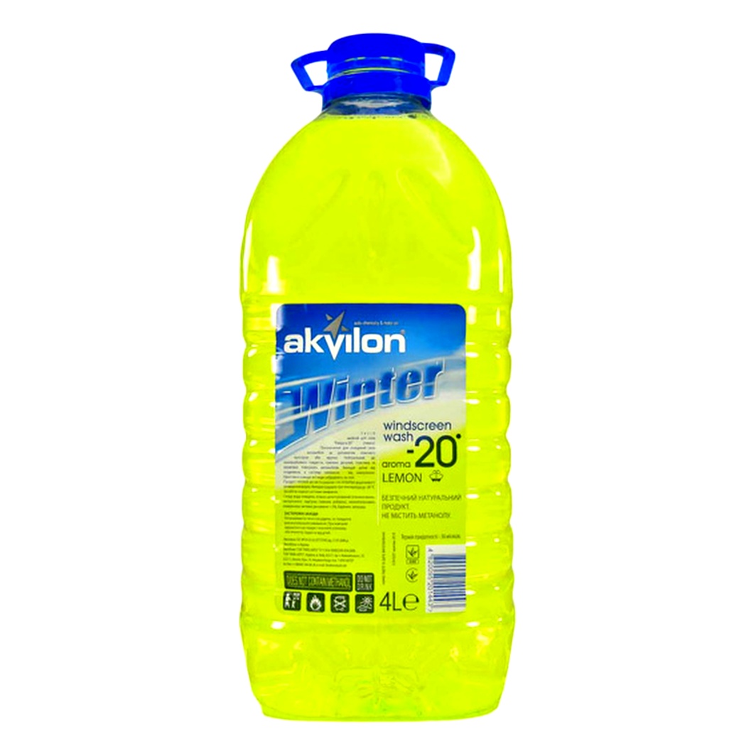Омыватель стекла готовый зимний -20°С AKVILON "Радуга" лимон 4 л AKVILONLEMON20C4L - zapix