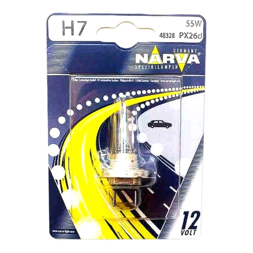 Автолампа галогеновая NARVA H7 PX26d 55W 12V прозрачная 48328B1 - zapix