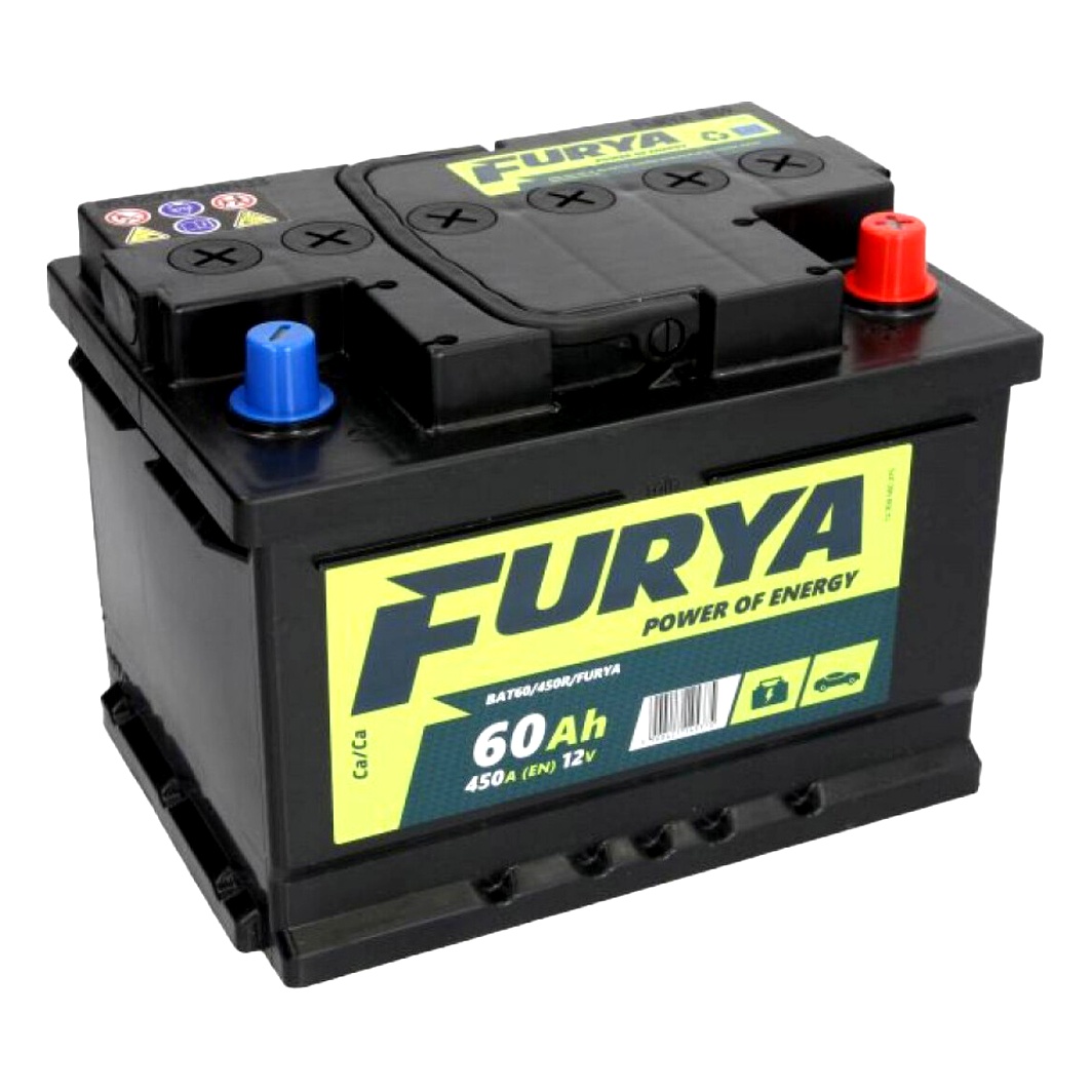 Акумулятор FURYA 12V 60Ah 450A R+ BAT60450RFURYA - zapix