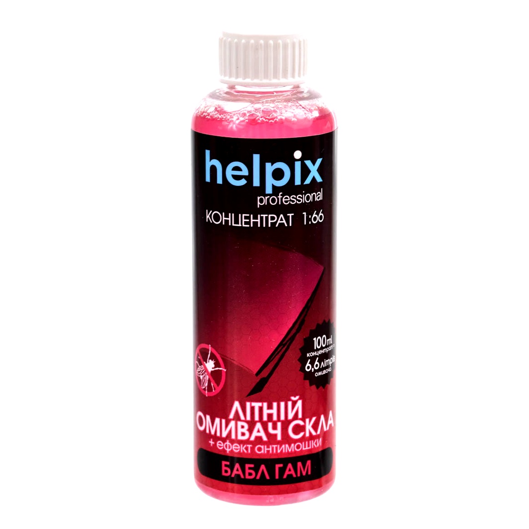 Омивач скла концентрат літній 0°С HELPIX Professional bubble gum 0.1 л 4823075804450 - zapix