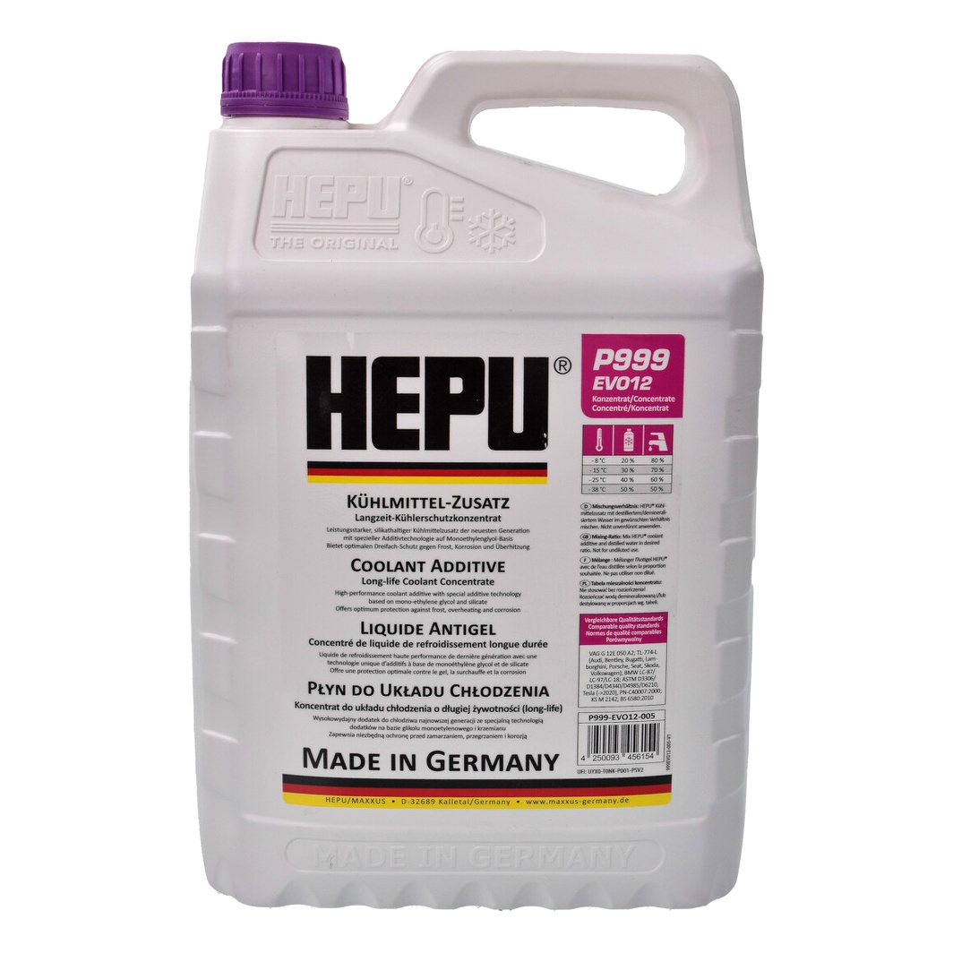 Концентрат антифризу HEPU фіолетовий G12 evo -38 °C 5 л (P999EVO12005) - zapix