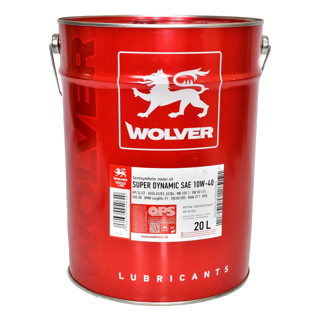 Моторное масло WOLVER Super Dynamic 10W-40 20 л (4260360940620) - zapix