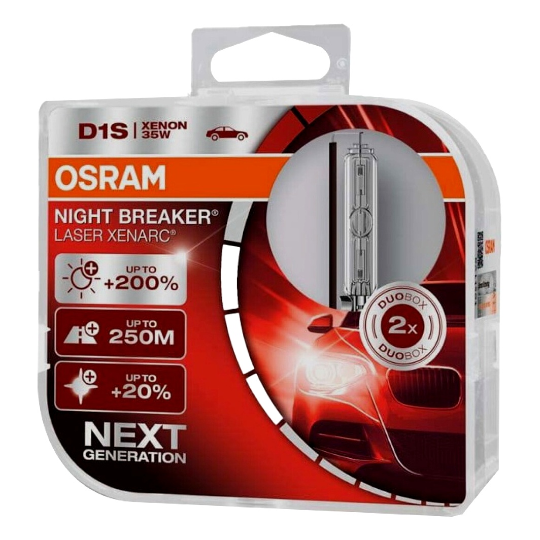 Автолампа ксеноновая OSRAM Xenarc Night Breaker Laser D1S PK32d-2 35W 85V прозрачная 66140XNBDUO - zapix