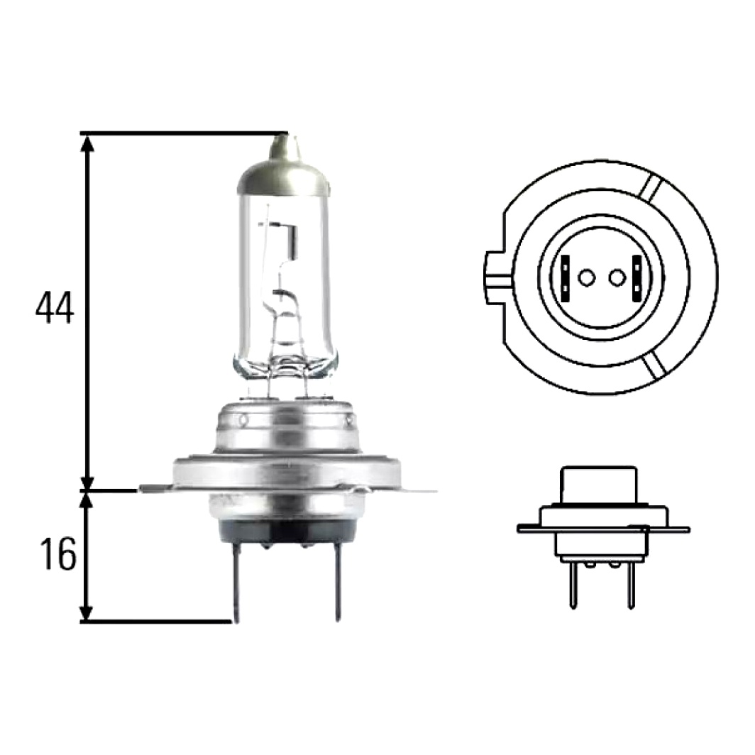 Автолампа галогеновая HELLA H7 PX26d 55W 12V прозрачная 8GH007157551 - zapix