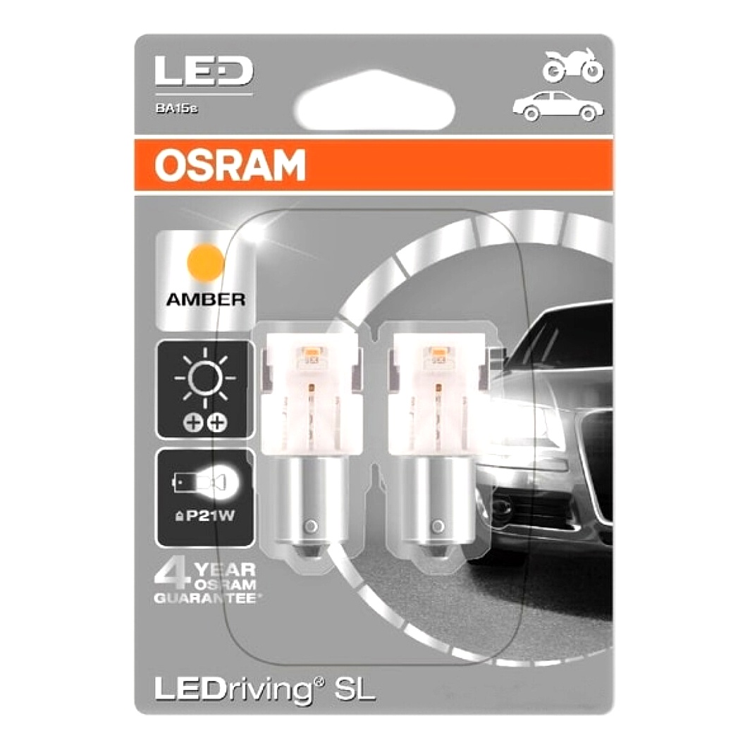 Автолампа LED (світлодіодна) OSRAM LEDriving P21W BA15s 1.1W 12V 7458YE02B - zapix