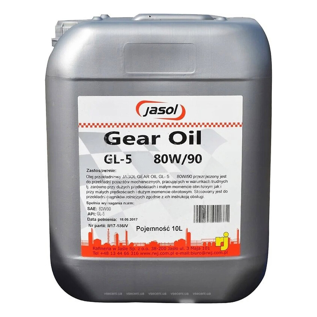 Трансмиссионное масло JASOL Gear Oil GL-5 80W-90 10 л 325043 - zapix