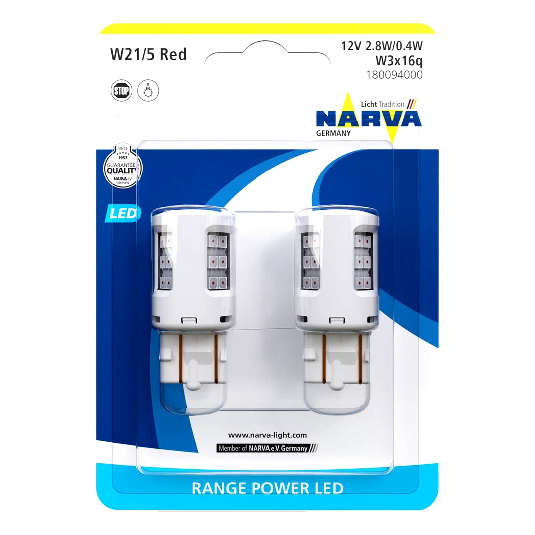 Автолампа LED (світлодіодна) NARVA Range Power LED W21/5W BAU15s 2.7W 12V біла 180094000 - zapix
