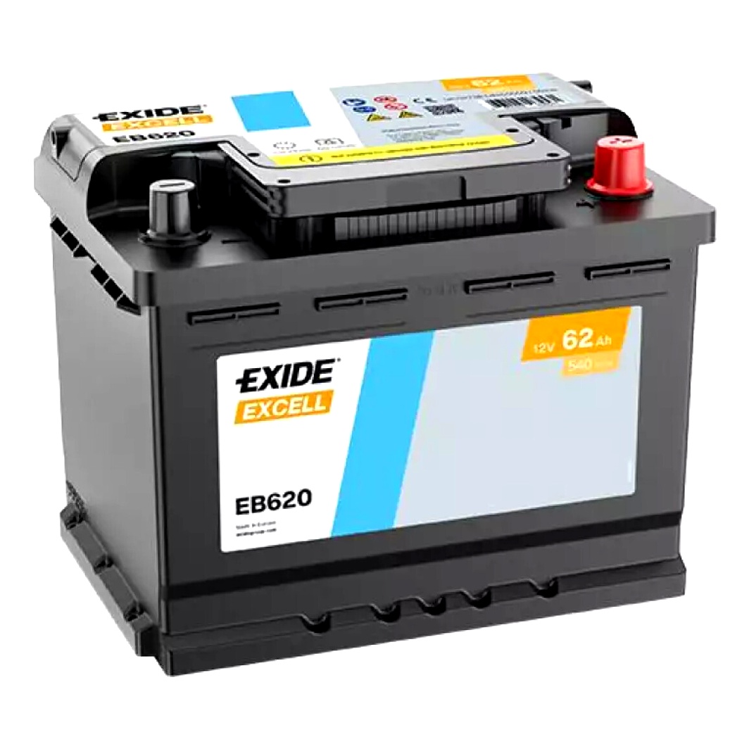 Акумулятор EXIDE Excell 12V 62Ah 540A R+ EB620 - zapix