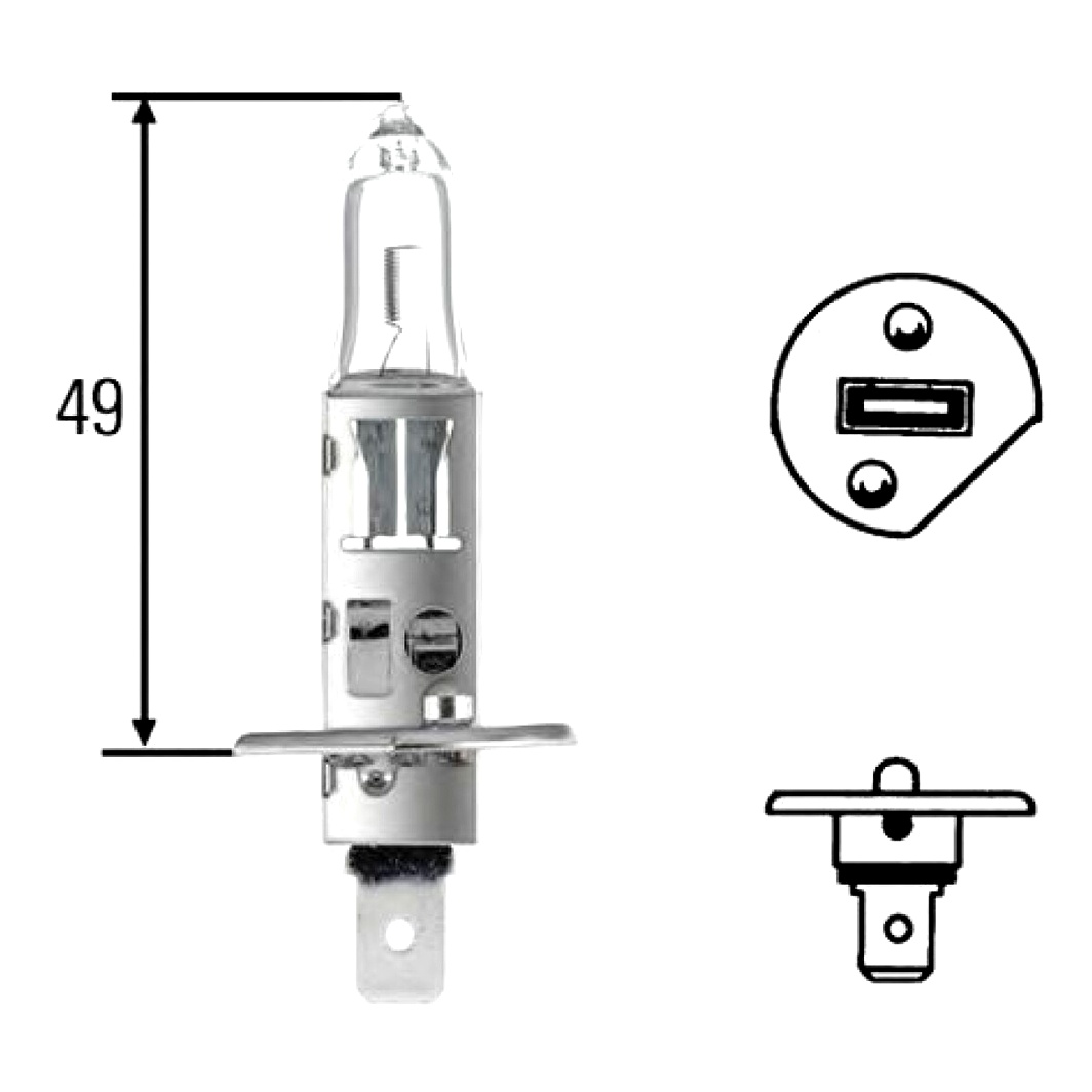 Автолампа галогенова HELLA H1 P14.5s 55W 12V світло-блакитна 8GH002089141 - zapix