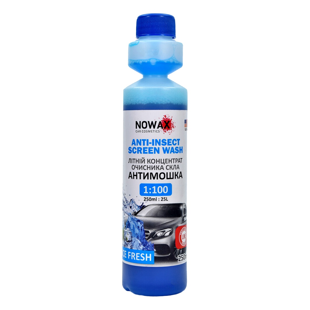 Омивач скла концентрат літній NOWAX Anti-Insect Screen Wash свіжість 0.25 л NX25125 - zapix