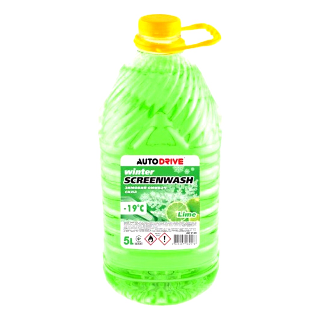 Омивач скла готовий зимовий -19°С AUTO DRIVE Screenwash лайм 5 л AD0139 - zapix