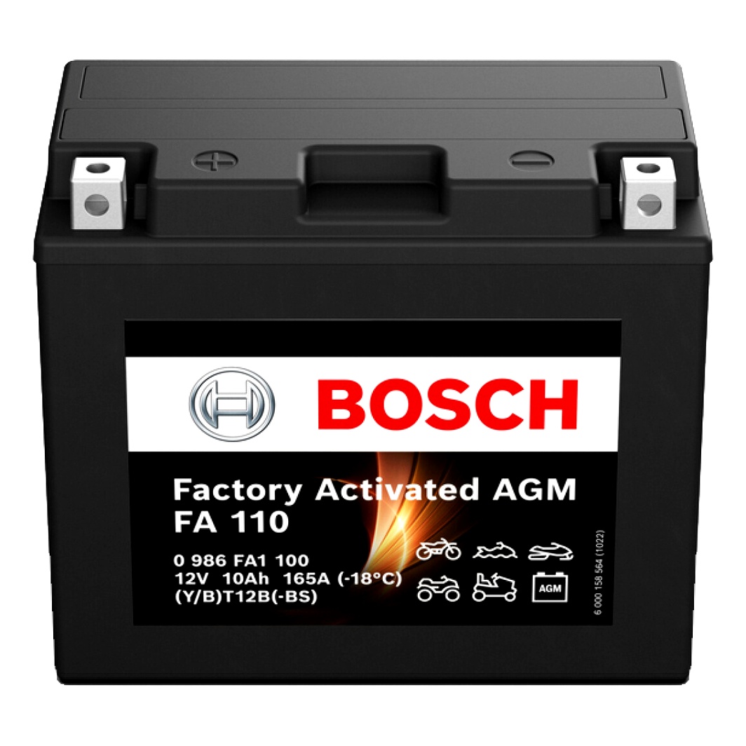 Акумулятор BOSCH Factory Activated AGM 12V 10Ah 165A L+ 0986FA1100 - zapix