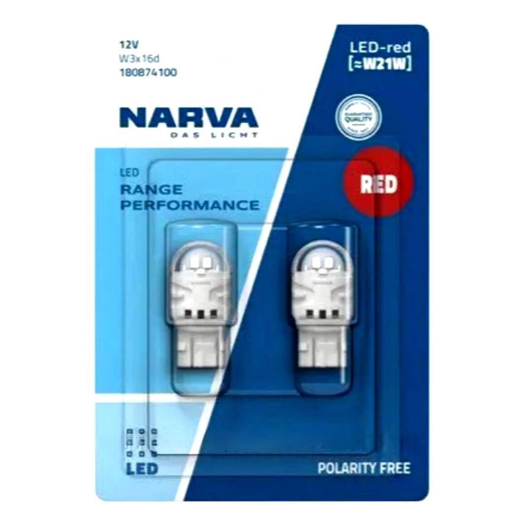 Автолампа LED (світлодіодна) NARVA Range Performance LED W21W W3x16d 1.7W 12V 180874100 - zapix
