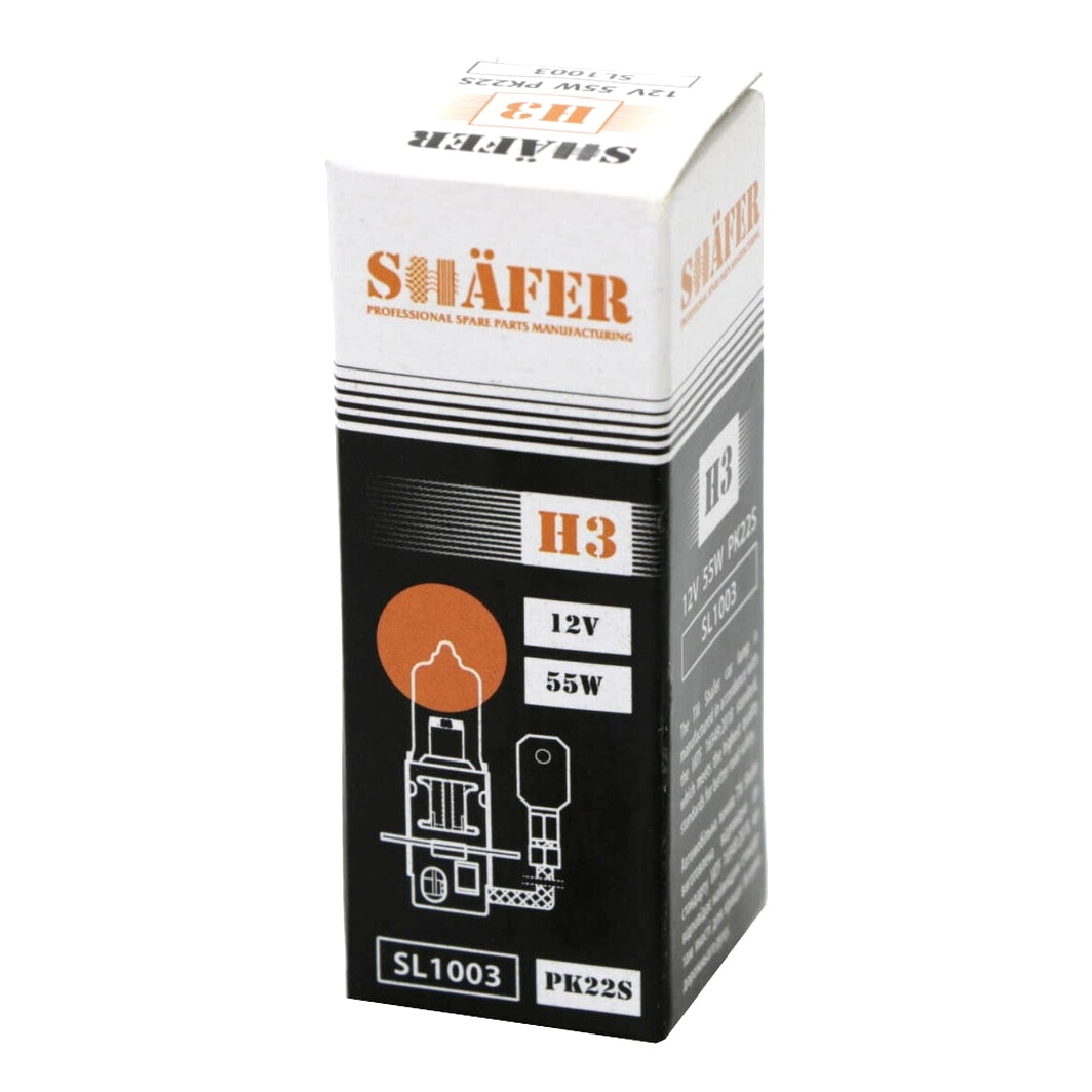 Автолампа галогеновая SHAFER H3 PK22s 55W 12V прозрачная SL1003 - zapix