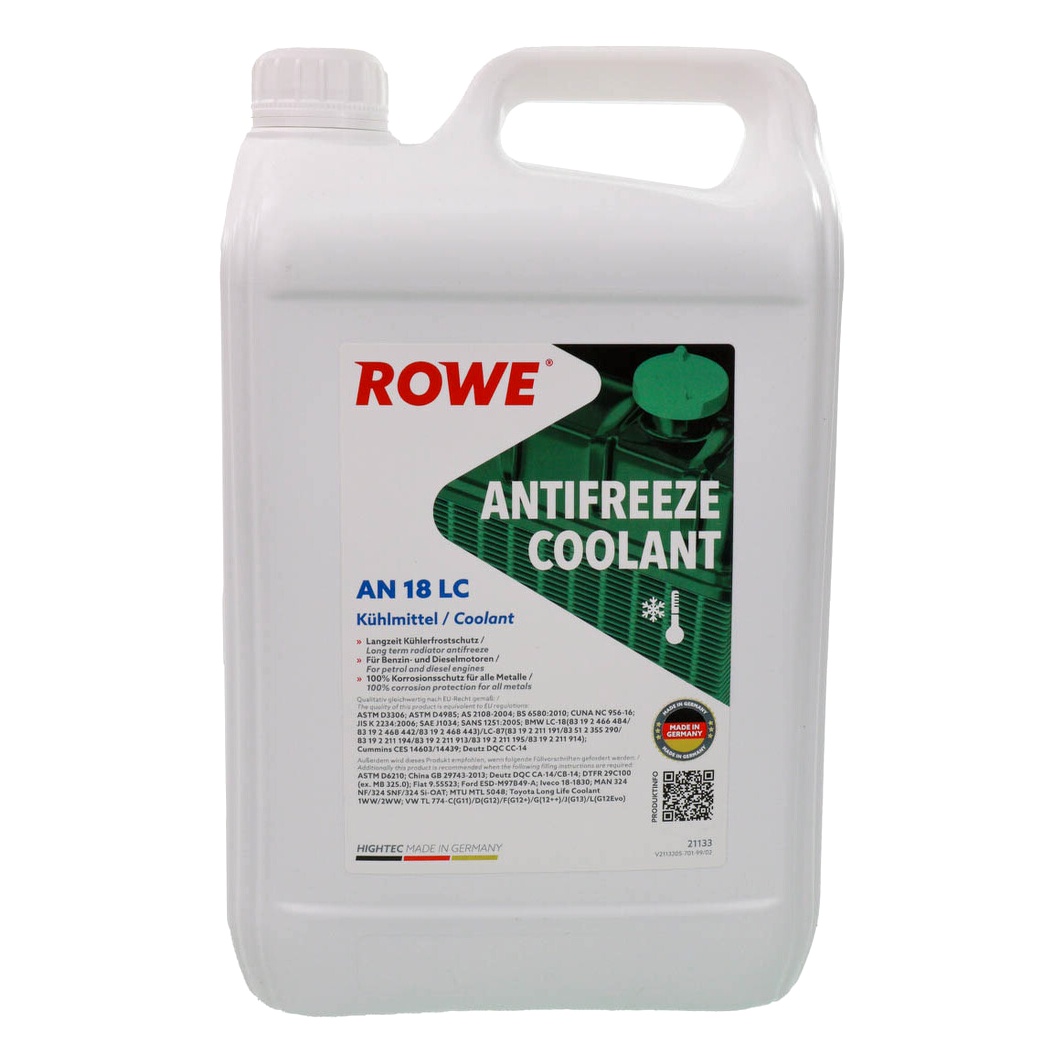 Концентрат антифризу ROWE Hightec Antifreeze AN 18 LC зелений G12 evo -35 °C 5 л (21133005099) - zapix