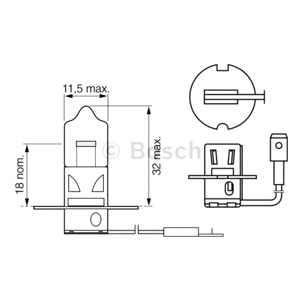 Автолампа галогенова BOSCH Longlife Daytime H3 PK22s 55W 12V 1987302038 - zapix