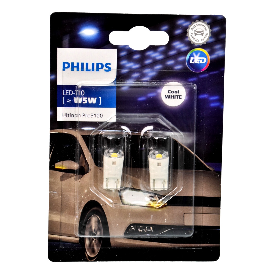 Автолампа LED (світлодіодна) PHILIPS Ultinon Pro3100 W5W W2.1x9.5d 0.7W 12V біла 11961CU31B2 - zapix