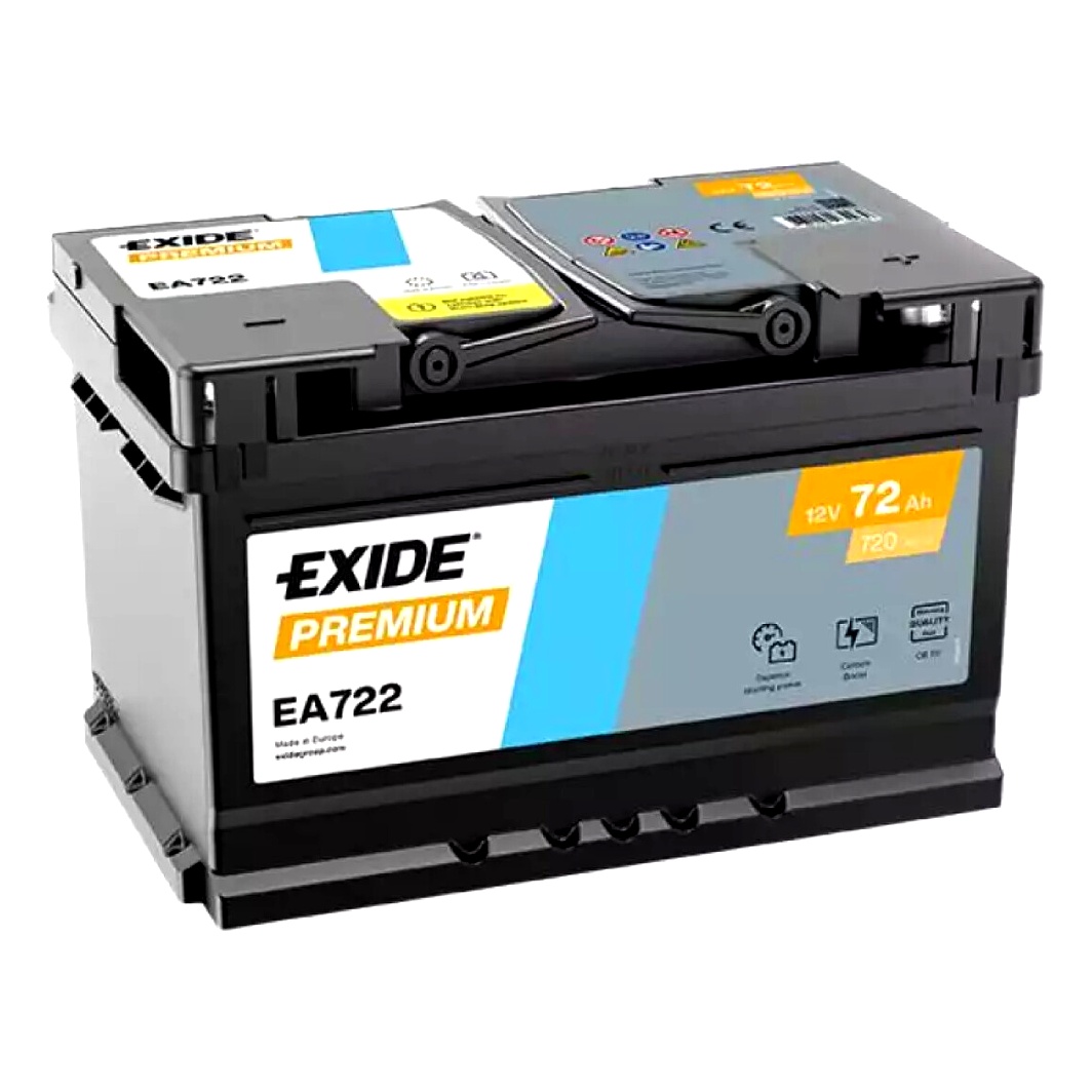 Акумулятор EXIDE Premium 12V 72Ah 720A R+ EA722 - zapix