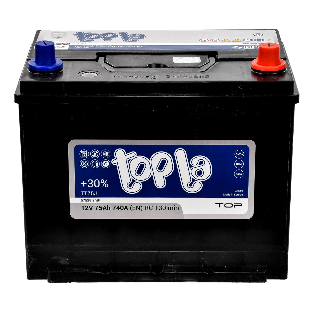 Акумулятор TOPLA Top JIS 12V 75Ah 740A R+ 118875 - zapix