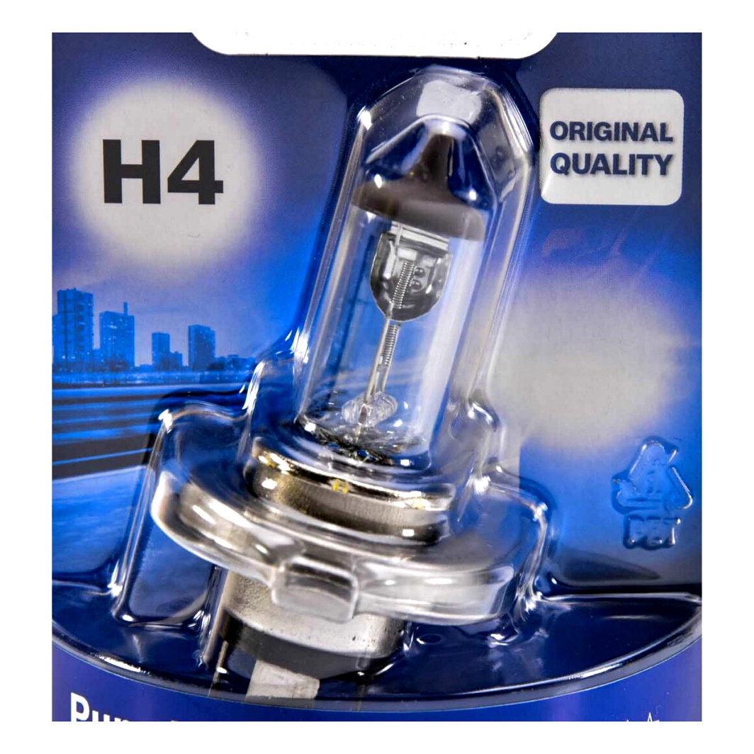 Автолампа галогеновая BOSCH Pure Light H4 P43t 55W 12V прозрачная 1987301001 - zapix