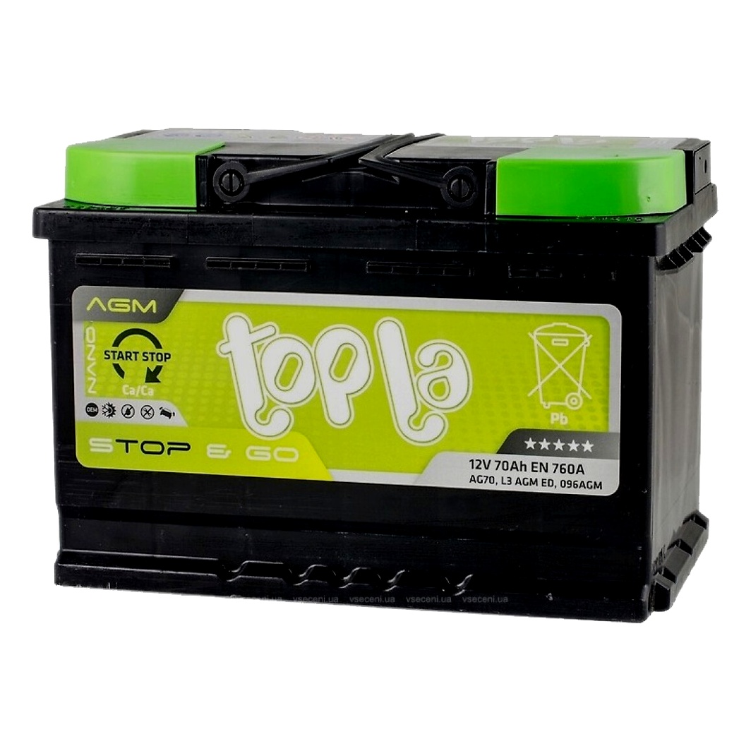 Акумулятор TOPLA AGM Start Stop 12V 70Ah 760A R+ 114070 - zapix