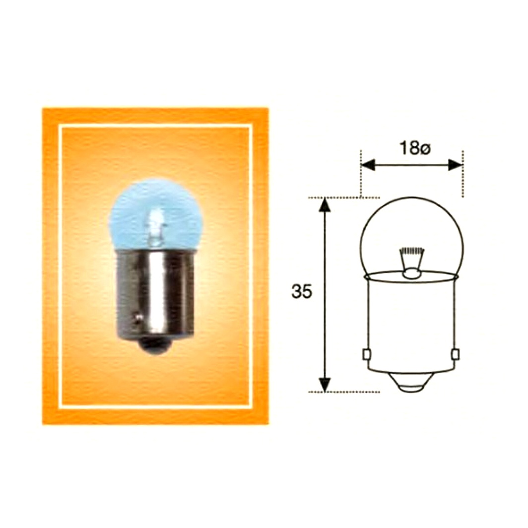 Автолампа накала MAGNETI MARELLI R10W BA15s 10W 24V прозрачная 004009100000 - zapix