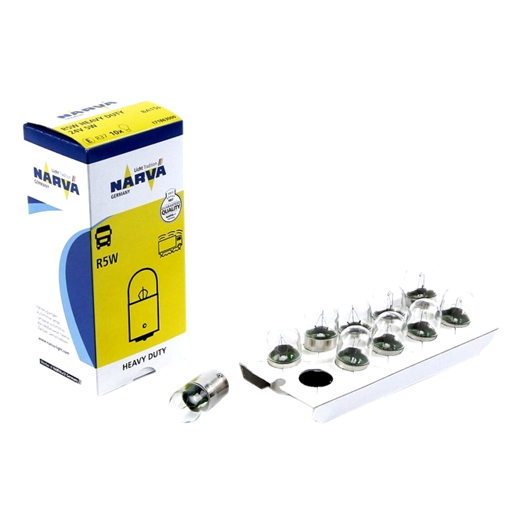 Автолампа розжарювання NARVA R5W BA15s 5W 24V 171863000 - zapix