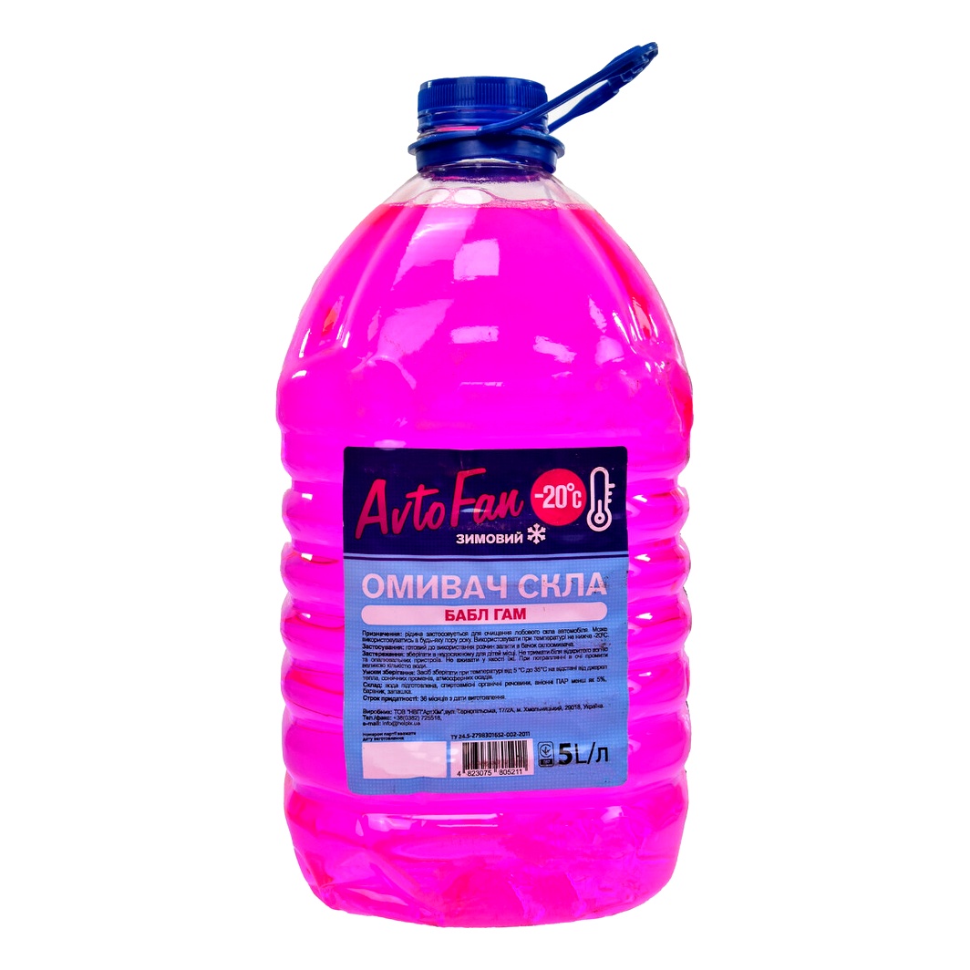 Омыватель стекла готовый зимний -20°С AVTOFAN bubble gum 5 л 4823075805211 - zapix